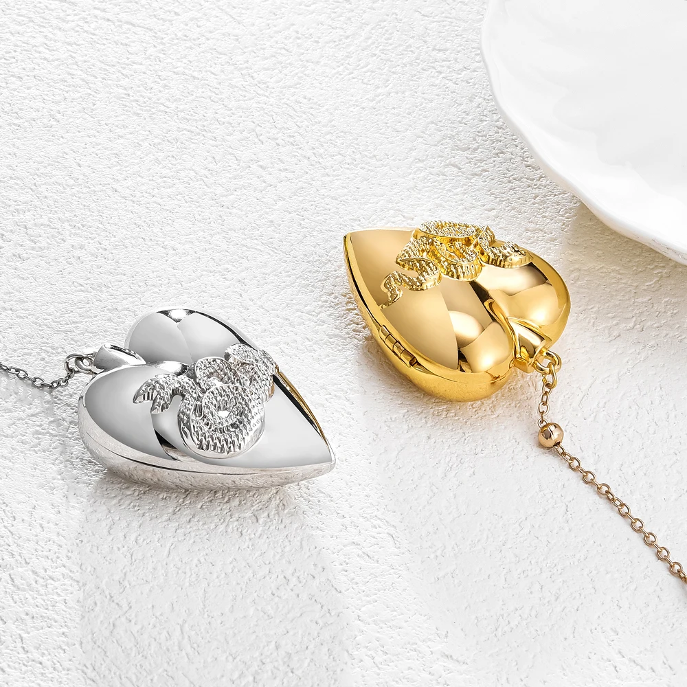 قلادة مدلاة بفتحة على شكل قلب من DCARZZ LDR قابلة للفتح، سلسلة عنق مغناطيسية للنساء والفتيات