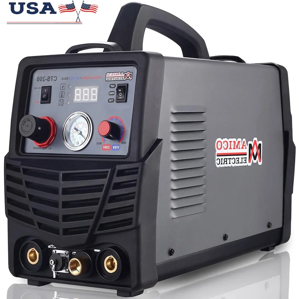 

Professional 3-in-1 Plasma Cutter 200A Welder Combo IGBT Inverter Technology 1/2" Stainless Steel Cutting HF-TIG Arc Stick