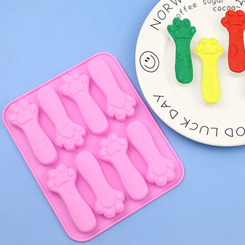 8-even Cat's Paw Cookie Cutter Aromatherapy Plaster Mold Silicone Chocolate Mould Baby Molar Worker 1094