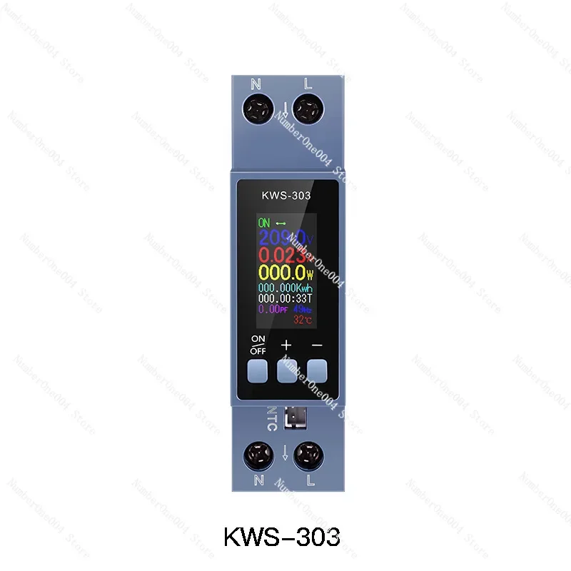 Keweisi AC Digital Display Multi-function Rail Voltage Ammeter 100-290V/40A with Over Temperature and Over Current Power Failure