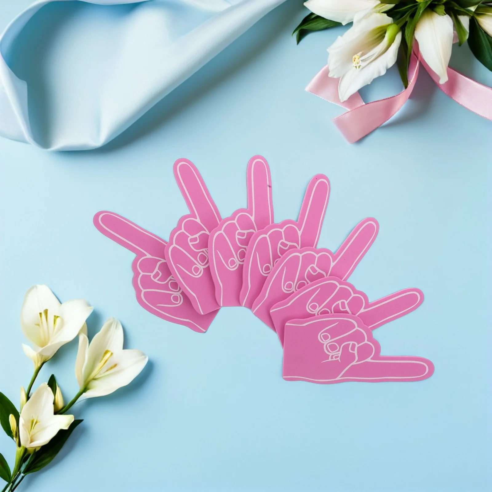 

24pcs Mini Foam Finger Lightweight Cheering Prop For Sports Fans Diy Team Spirit Party Football Baseball Event Decorations