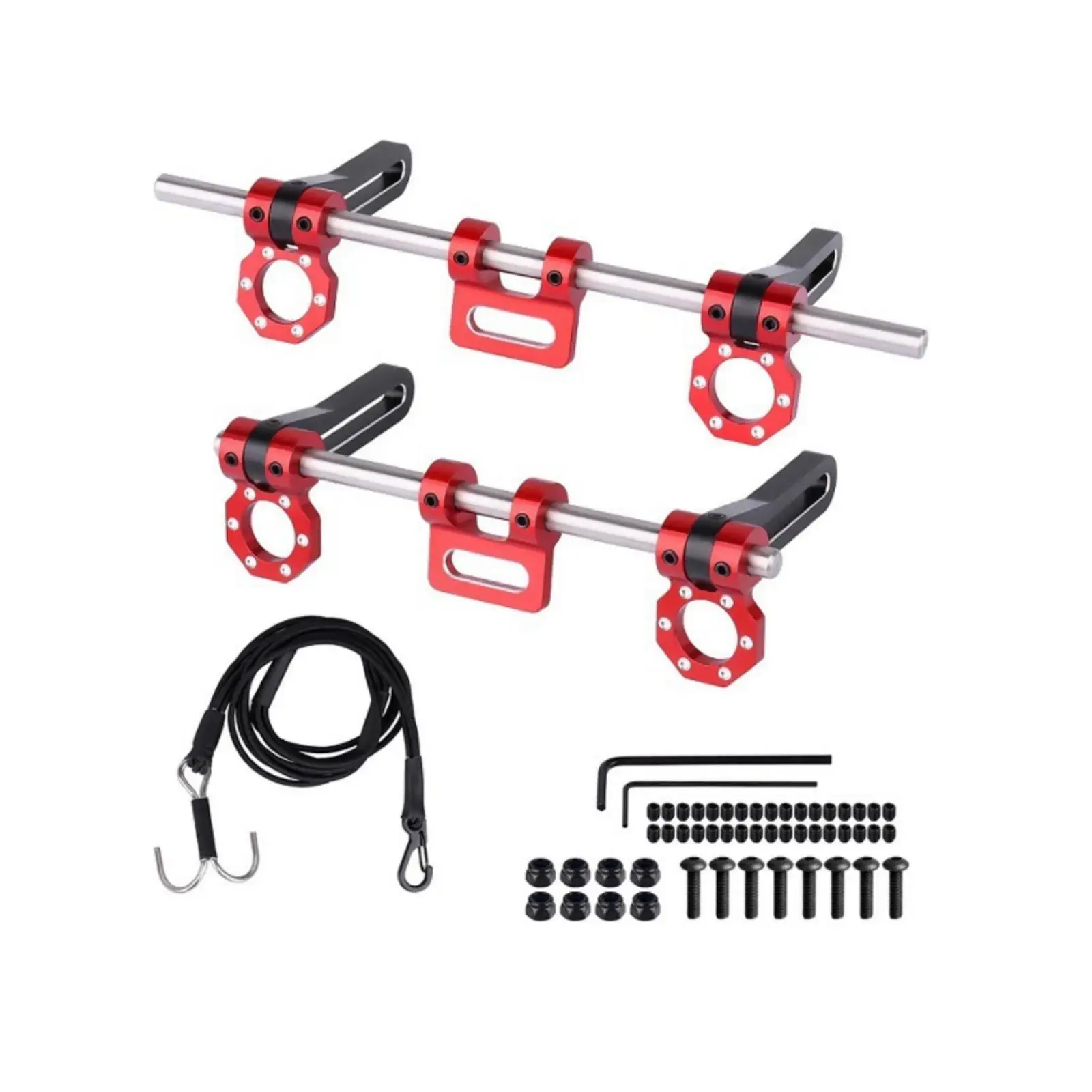 RC Crawler 1/10 Metal Bumper Kit Front Rear for TRX4 TRX6 SCX10 GEN8 with Tow Hooks Rigid