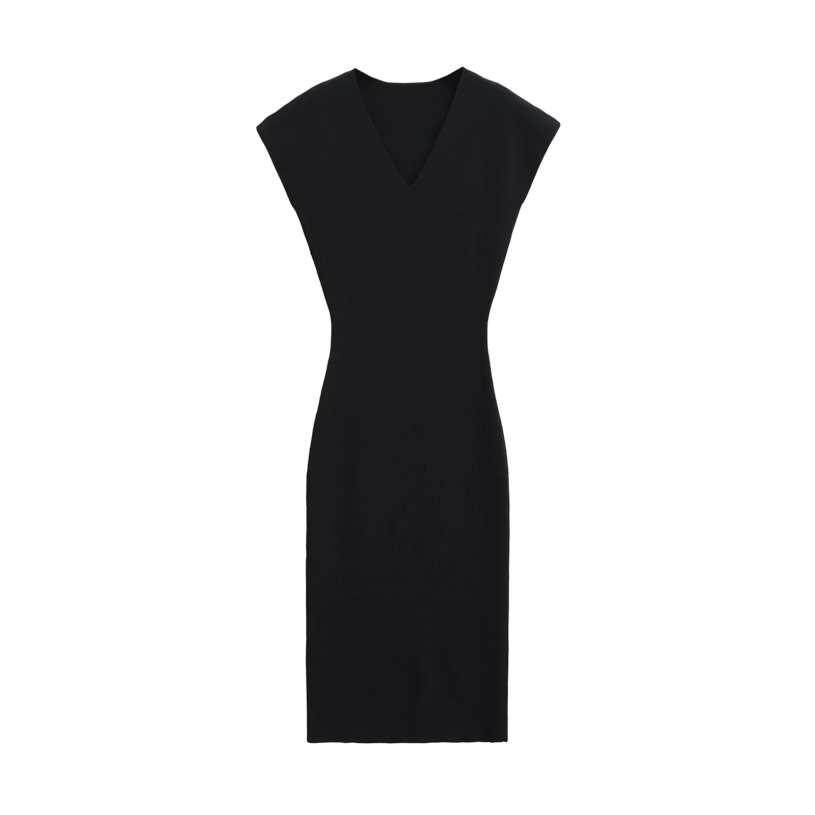 SALIENCY moda Sexy abrigo caderas vestido de punto mujeres con cuello en V manga corta ceñido al cuerpo suéter vestido Oficina señora Vestios