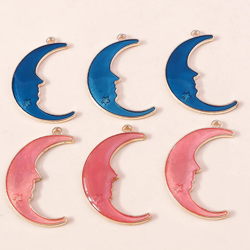 10 Stück niedliche, gemischte Emaille-Anhänger in Form von Regenbogen, Mond und Stern für die Schmuckherstellung, Ohrringe, Halsketten, Armbänder, DIY-Bastelarbeiten und Accessoires. – Detail 8