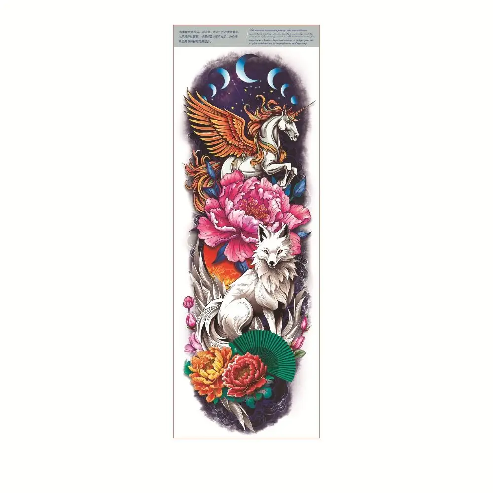 

Snake Butterfly Full Arm Tattoo Stickers Lion Wolf Water Transfer Decals Temporary Tattoo DIY Large Size Body Art Sticker
