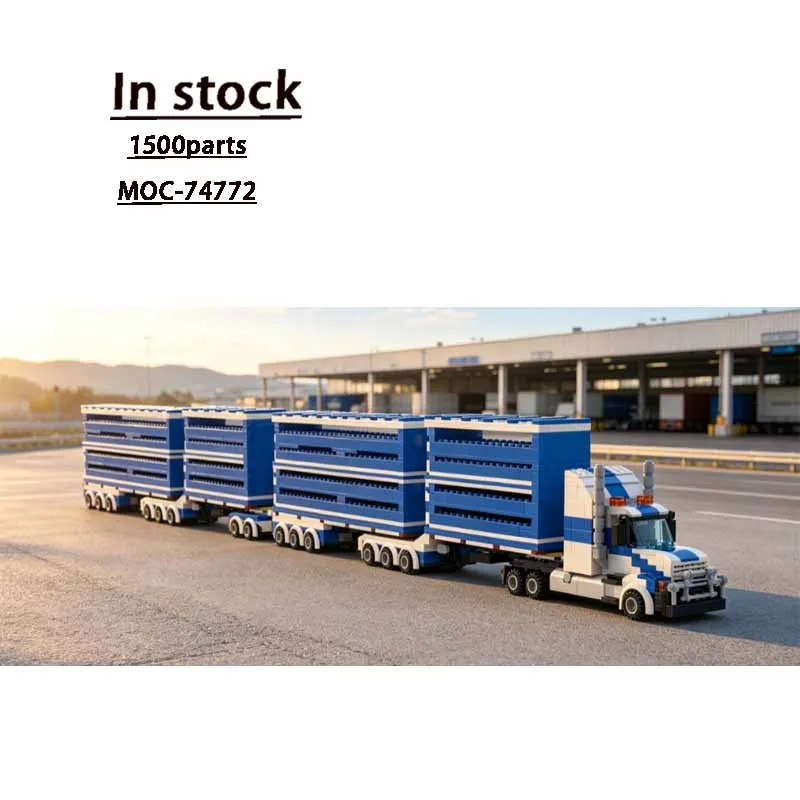 MOC-74772 Transport Road Truck Train Building Blocks Toy 1500 Parts MOC Creative Boys Kids Christmas Building Blocks Toy Gifts
