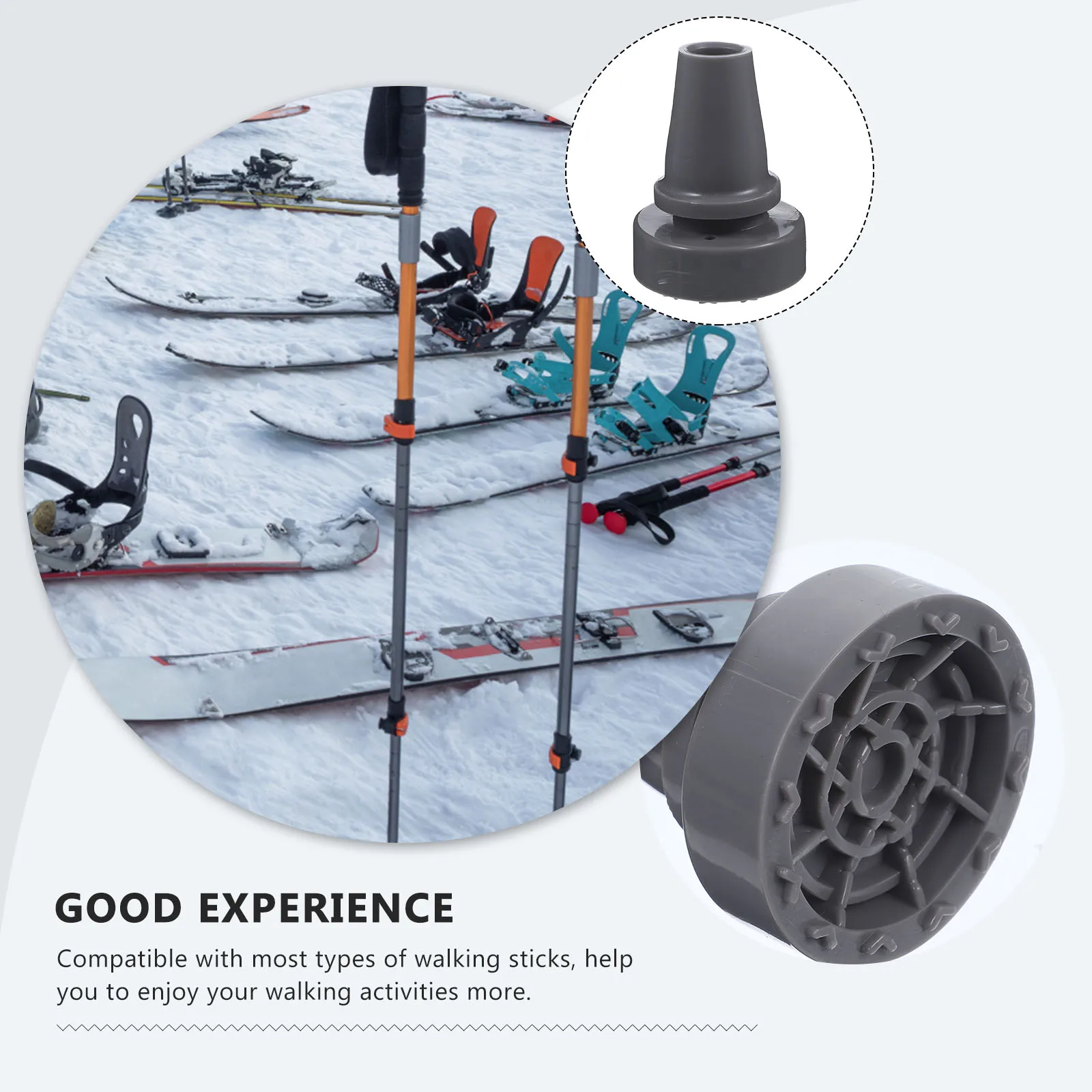 

Walking Stick Anti 19Mm Inner Diameter Rubber Crutch Replacement Feet Abrasion Resistant Compatible Hiking Camping