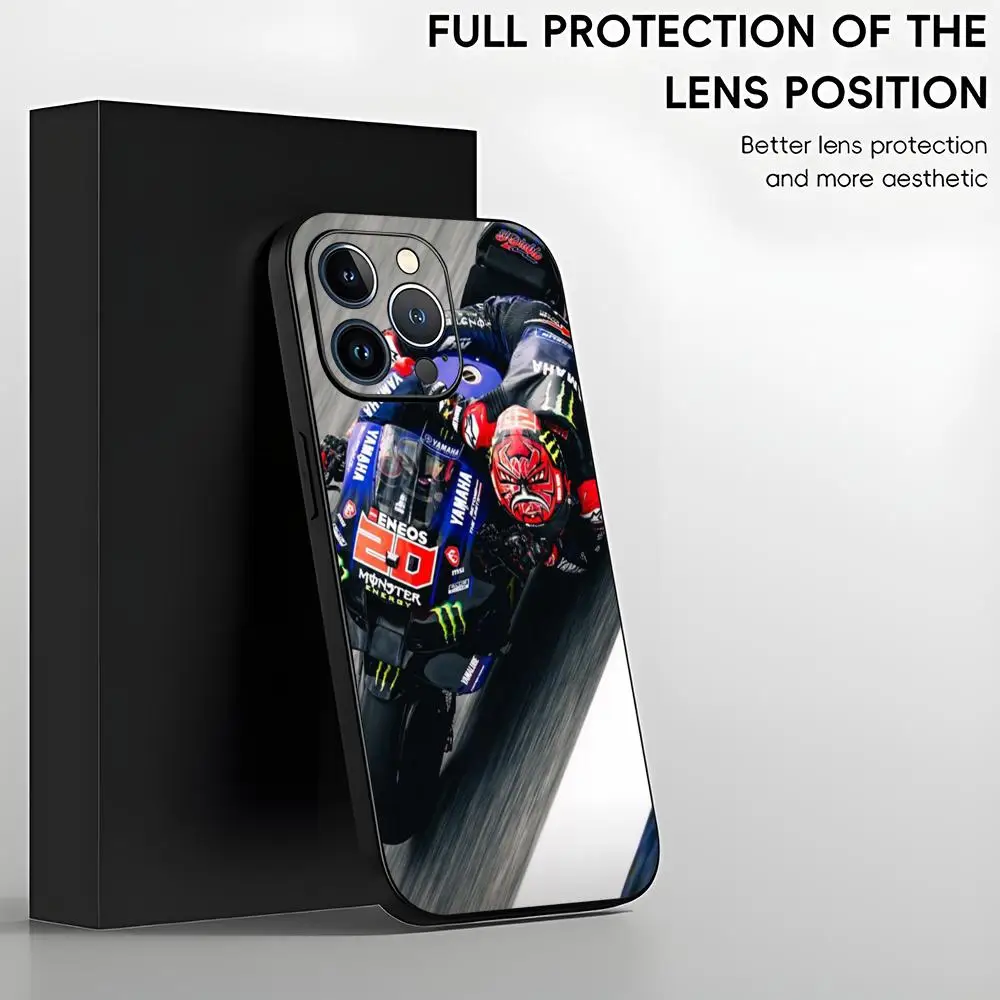 Fabio Quartararo Moto NO.20 Phone Case For iPhone 16 15 14 13 12 11 X XR XS 8 Plus Mini Pro Max Soft black Shockproof Cover