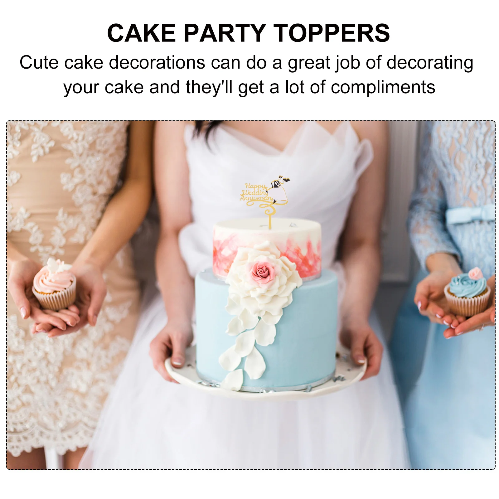 

4Pcs Glitter Wedding Cake Decorations Letter Cupcake Toppers Creative Acrylic Picks Party Supplies Food Decoration Supplies