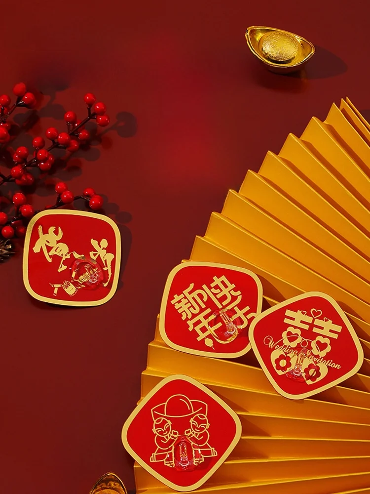 multi-pattern-festive-red-fortune-character-hooks-no-drilling-sticky-hooks-small-lanterns-traceless-hooks-home-organization