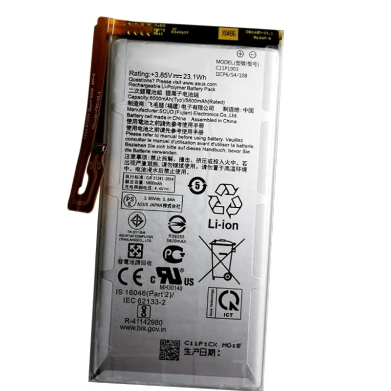 New High Quality 6000mAh C11P1903 Phone Replacement Battery For ASUS ROG Phone 3 ROG3 ZS661KS Bateria Batteries