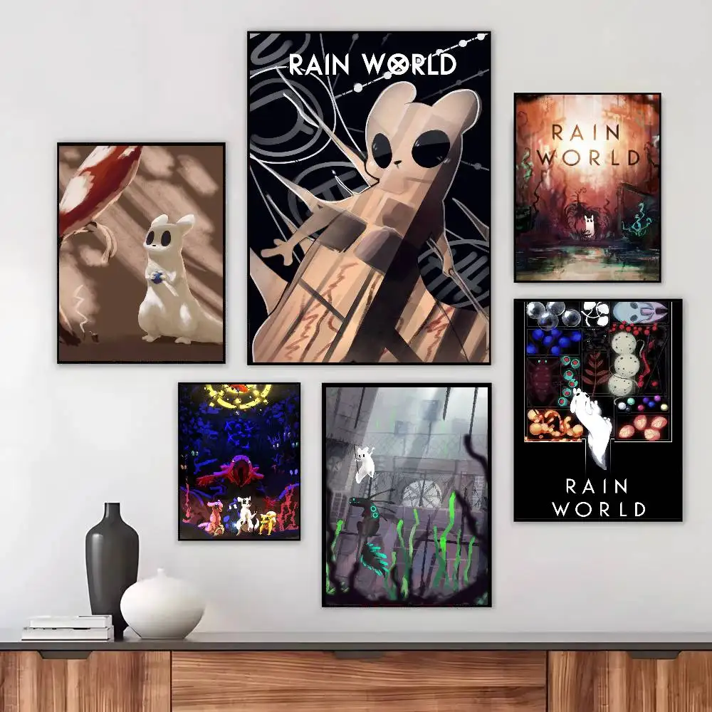Hot Video Game R-Rain World Art Sticky Wall Waterproof Home Living Room Bedroom Bar Aesthetic Decoration