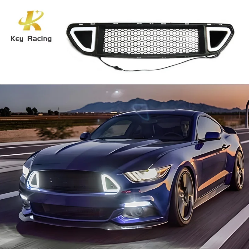 

Car Front Middle Grille With LED For Ford Mustang 2015-2017 Front Grill with Light Exterior Accessories