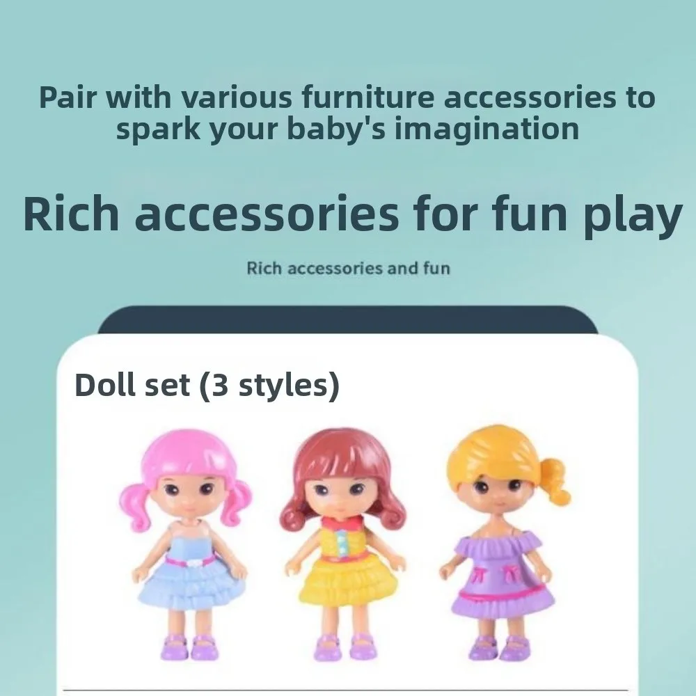 

1 комплект, высокое качество, 4 стиля, миниатюрная мебель для кукольного домика, пластиковая розовая детская кухня, спальня, гостиная, ванная комната, игровые аксессуары