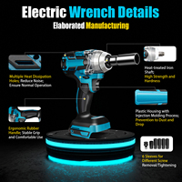 520Nm Cordless Impact Wrench 18V Driver Brushless High Torque Wrench w Hook Set Ratchet Screwdriver Compatible for Makita