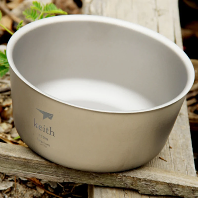 Keith 550ml pojemnik na żywność podwójna ściana miska tytanowa Outdoor Camping miska piknikowa pudełko na drugie śniadanie naczynia do turystyki 114g Ti5322