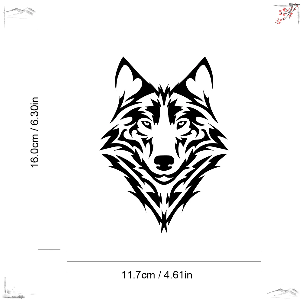 Cool Wolf Head Car Sticker Decals  Styling Decoration Door Window Vinyl  Stickers Wall  Accessories 16x11.7cm