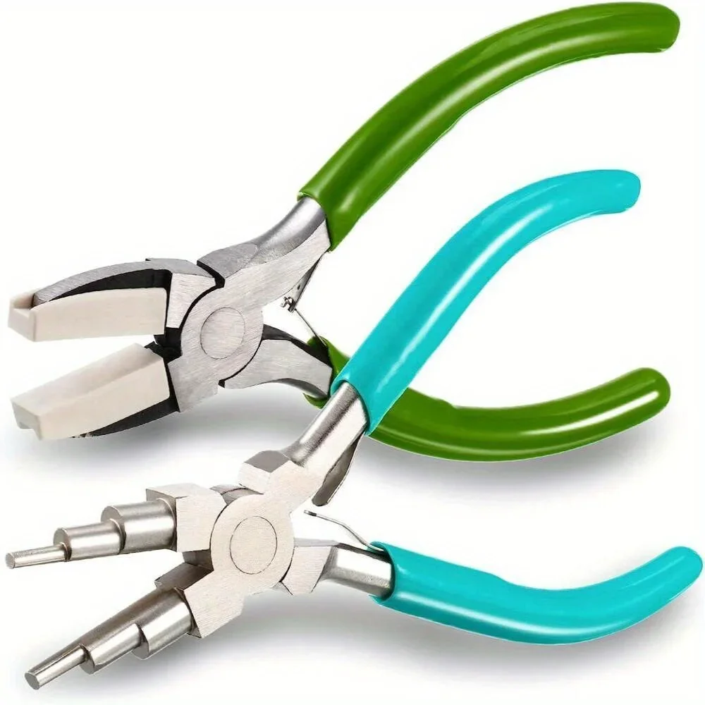 

Набор ювелирных плоскогубцев из углеродистой стали, двойные нейлоновые плоскогубцы с плоским носом и плоскогубцы для изготовления запонок, 2,5-9,2 мм, петли, плоскогубцы для обмотки проволоки