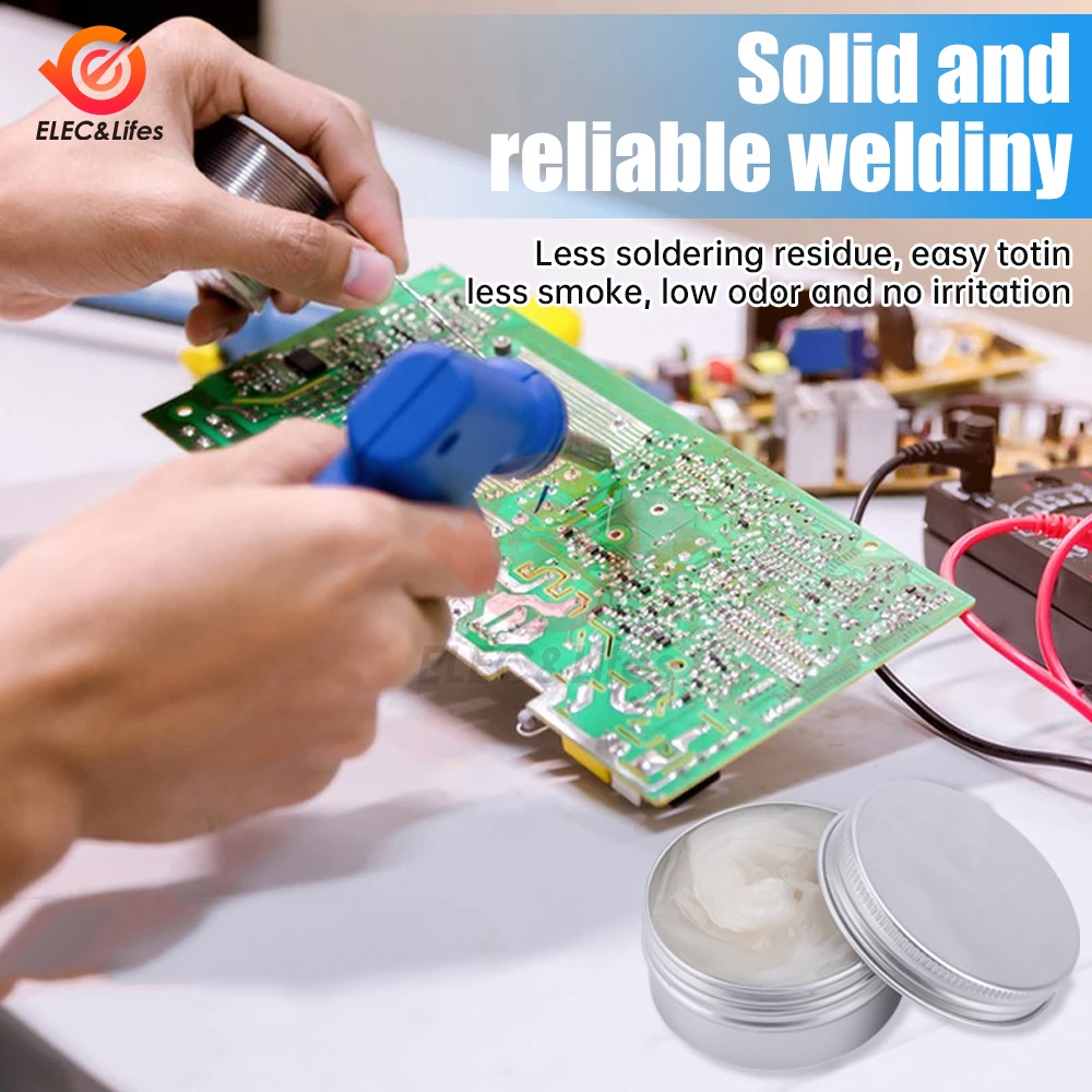 

20/50/100g Lead-free Environmentally Friendly Soldering Paste Flux Welding Circuit Board Electrical PCB Part Welding Repair Tool