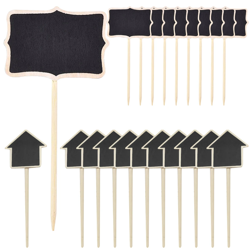 

20pcs Wooden Decorative Panel Mini Stakes Plant Labels for Gardening Potted Signs Home Chalkboard Markers Garden Tags