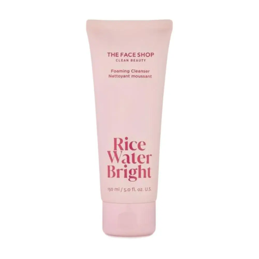 Nettoyant pour le visage moussant brillant à l'eau de riz élimine efficacement les impuretés mousse de soin du visage démaquillant hydratant