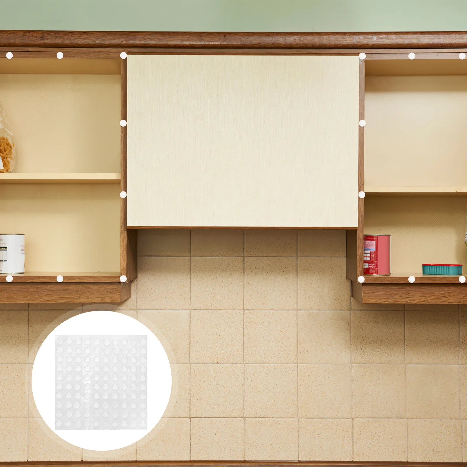 

100Pcs Clear Bump Dots for Visually Impaired Self Adhesive Anti Collision Furniture Bumper Pads for Doors Drawers Cabinets Low