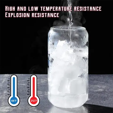 1/4/6 पीस सेट ग्लास कप ढक्कन और स्ट्रॉ के साथ जूस ग्लास बीयर कैन मिल्क मोका कप पारदर्शी बबल टी कप हाई बोरोसिलिकेट ग्लास 10 best sales बोबा कप - №5