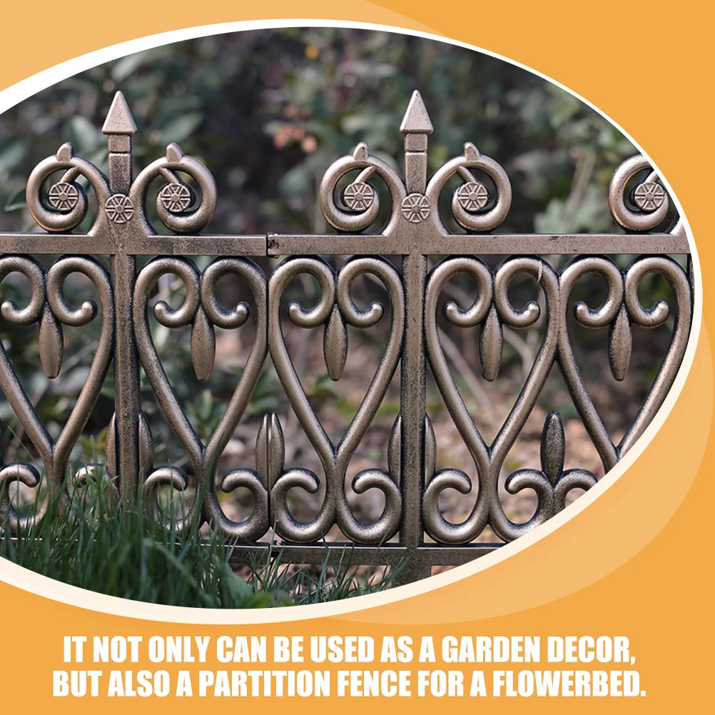 

3pcs Vintage Garden Decor Plastic Edging Outdoor Picket Fence Garden Ornament Durable Reusable Waterproof Long Service Life