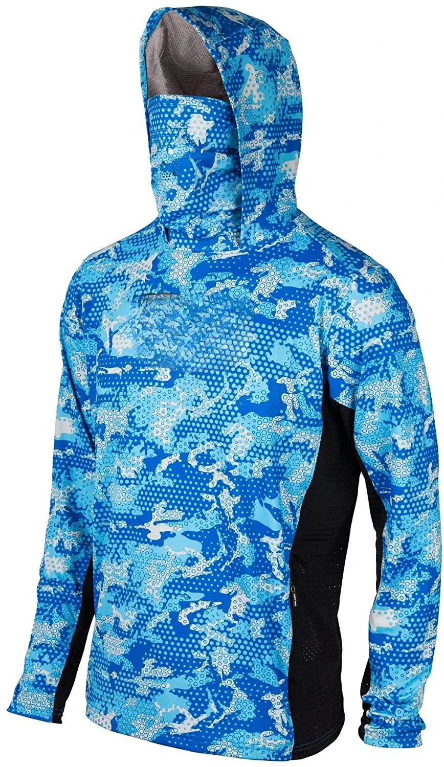 قميص صيد طويل الأكمام للأطفال مع قناع ، سترة بغطاء للرقبة ، إبقاء الرأس دافئًا ، المشي لمسافات طويلة والجري في الهواء الطلق ، Upf 50 Plus