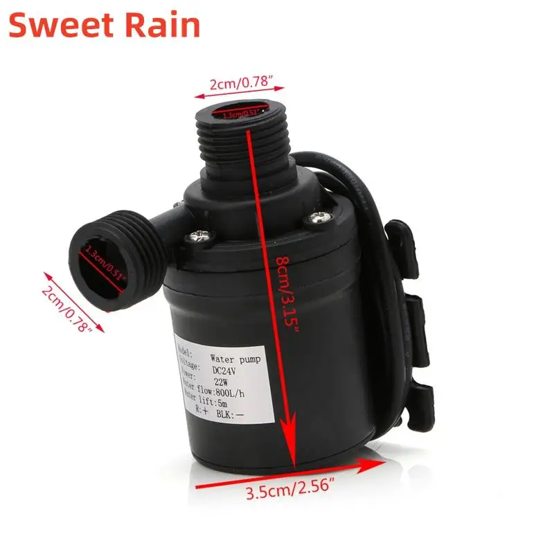 

800L/H 5m DC 12V 24V Solar Water Heater Brushless Motor Circulation Water Pump