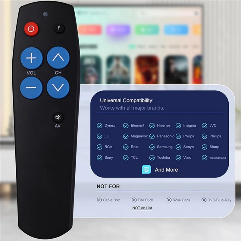 جهاز تحكم عن بعد كامل الذكي، 7 مفاتيح كبيرة، وحدة تحكم نسخ الرمز العالمي لكبار السن لإضاءة صندوق DVD للتلفزيون STB