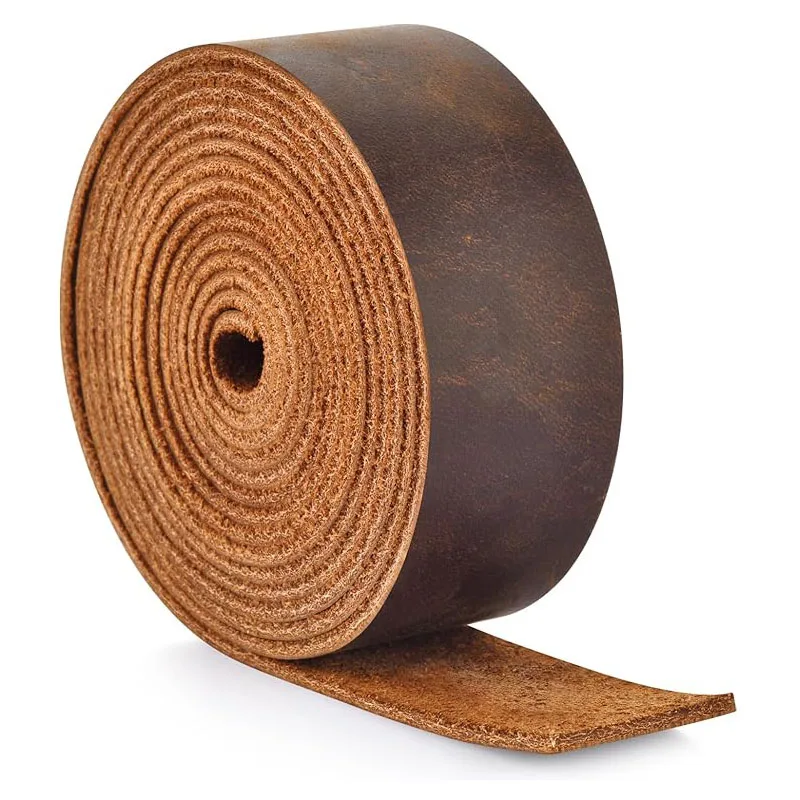 Genuine Leather, Top Grain, Vintage-style Cattlehide Leather Strip, Crazy Horse Leather, Handmade DIY, 1.8mm Thick, Oily Waxed L