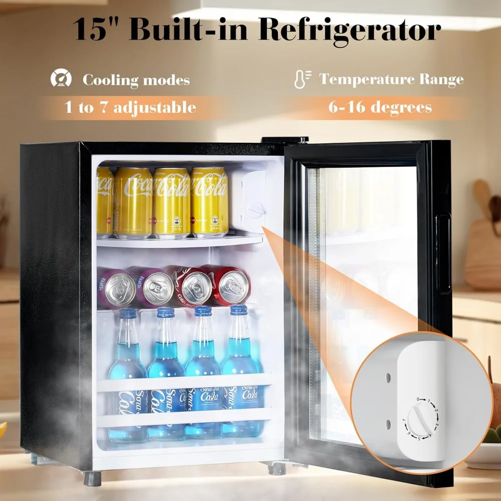 47-calowa szafka kawowa w stylu wiejskim z 15-calową lodówką oraz stojakiem na wino i uchwytem na szklanki, szafka na wino z szufladami do przechowywania