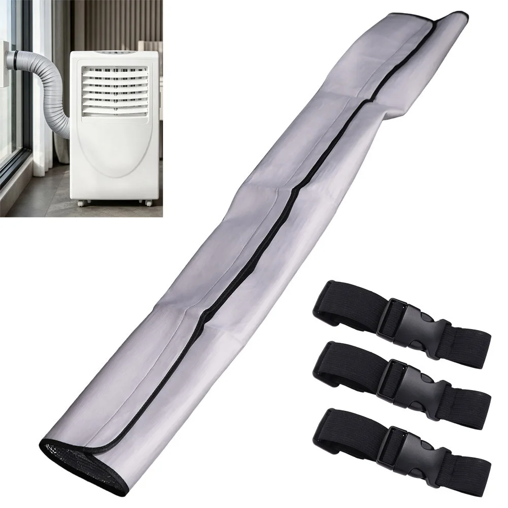 Reusable AC Insulated Hose Cover Insulated Waterproof Sleeve Insulated Hoses Duct Cover Protective 3 Buckle Straps