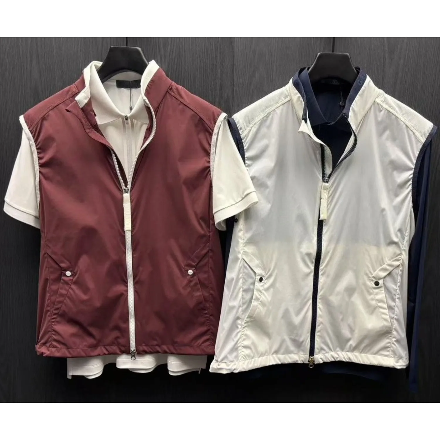 Women's Golf Vest 2026 New Korean Style Stand Collar Lightweight Windproof Waterproof Breathable Casual Versatile Nylon Soft