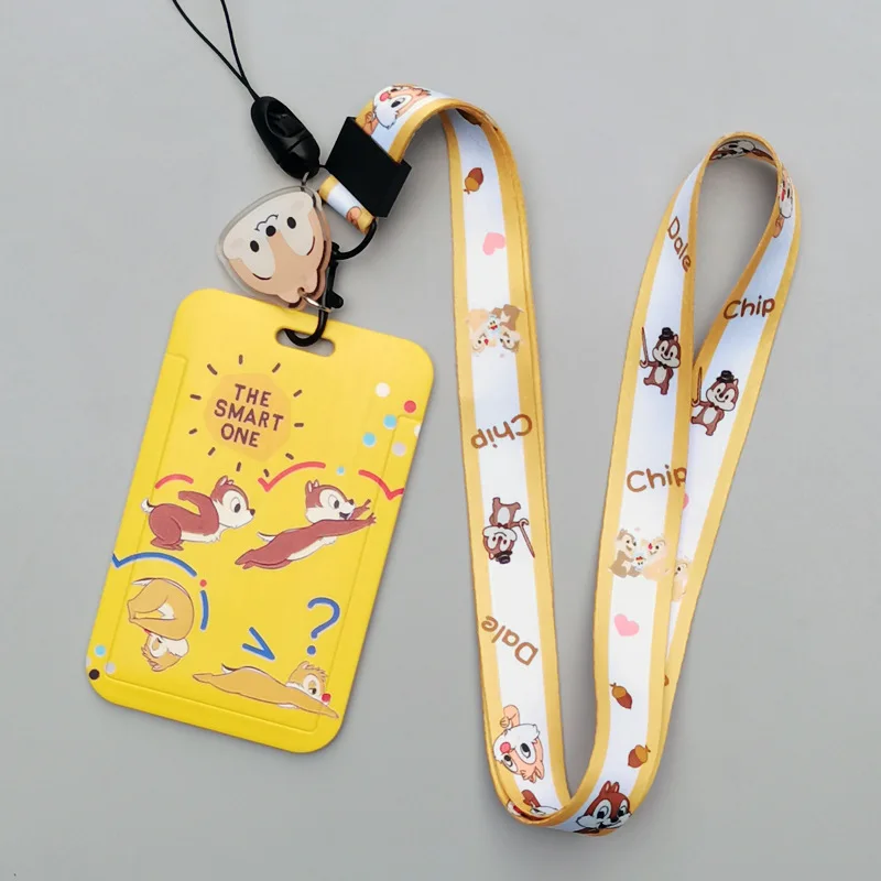 Cute Squirrel Brother Credential Holder Cartoon Lanyards for Key Neck Strap Phone Charm Strap Keychain Keyring Accessories Gifts