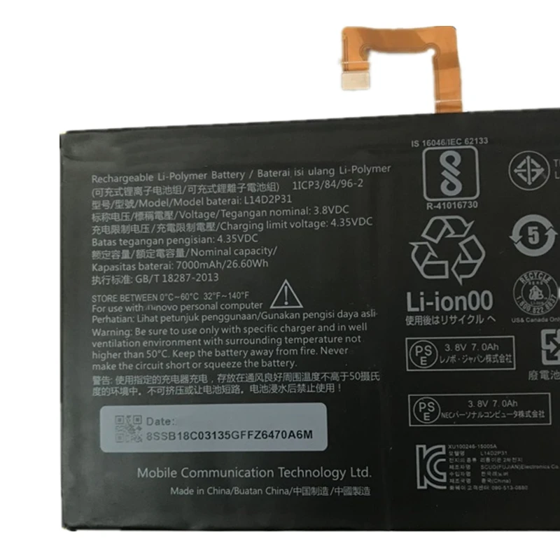 L14D2P31 SB18C03763 SB18C25305 SB18C46544 TabletBattery For Lenovo Tab2 A10 70F 70L 70LC TB2 X30L X30F X30M TB-X103F X704N X304L