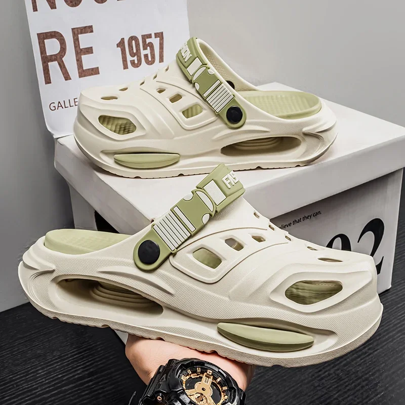 Sandalias de moda transpirables Smile para hombre y mujer con plantillas extraíbles, antideslizantes, acolchadas y suaves.