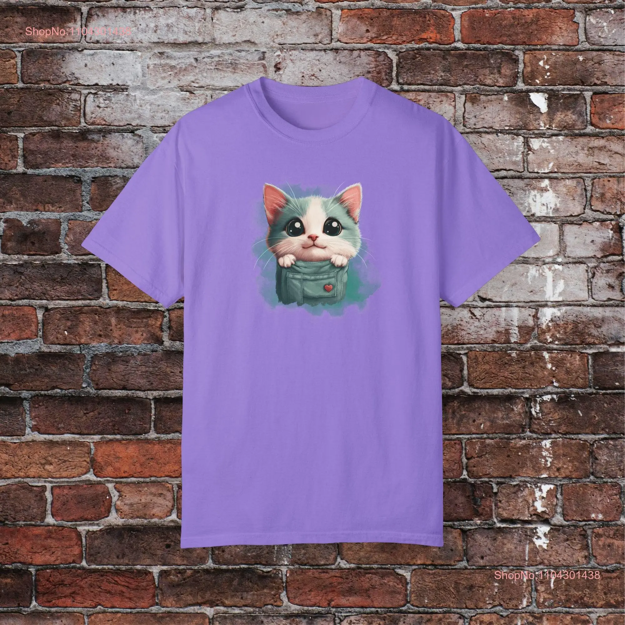 Kitten in a Pocket T Shirt Kawaii Peeking Out Adorable Design Perfect for Cat Lovers High Quality Fabric