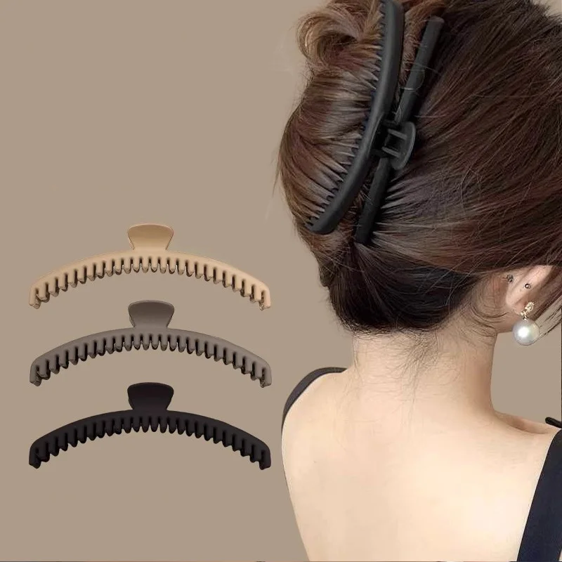 Pince à cheveux longue et mince pour femmes, solide, élastique pour cheveux longs, pince à griffe serrée, bandeau, épingle à cheveux, accessoires de mode