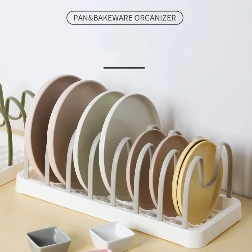 New Plastic Dish Drain Rack U-shaped Detachable Pot Lid Holder Space Saving Adjustable Dish Drying Rack Household