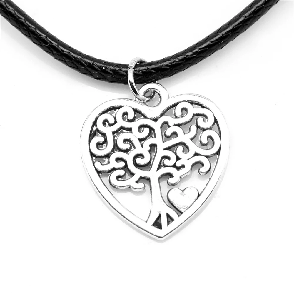 1 Piece Peach Heart Tree Of Life Necklace Jewelry Design Jewelri 17x19mm