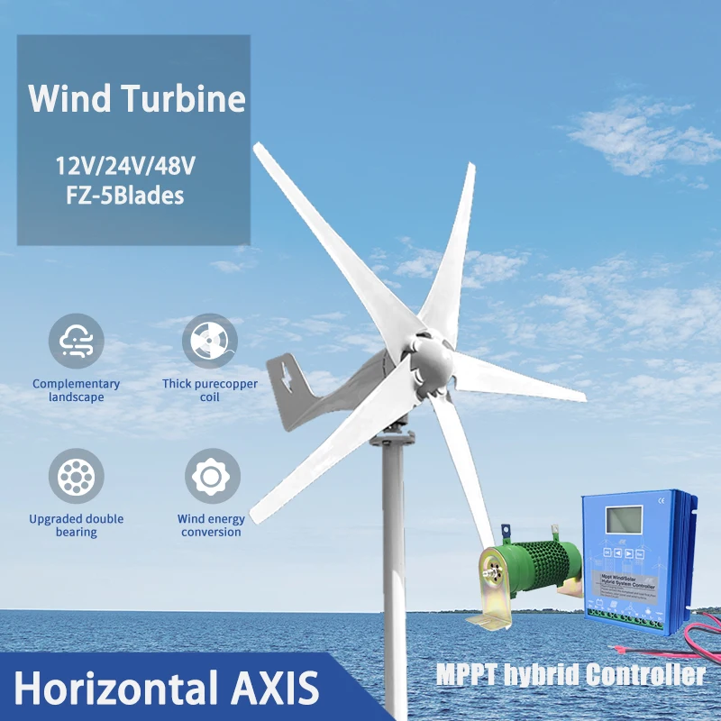 Wholesale Wind Turbine Alternative Energy Generator New  800W 220V with 6 Blades off Grid Home Wind Energy System