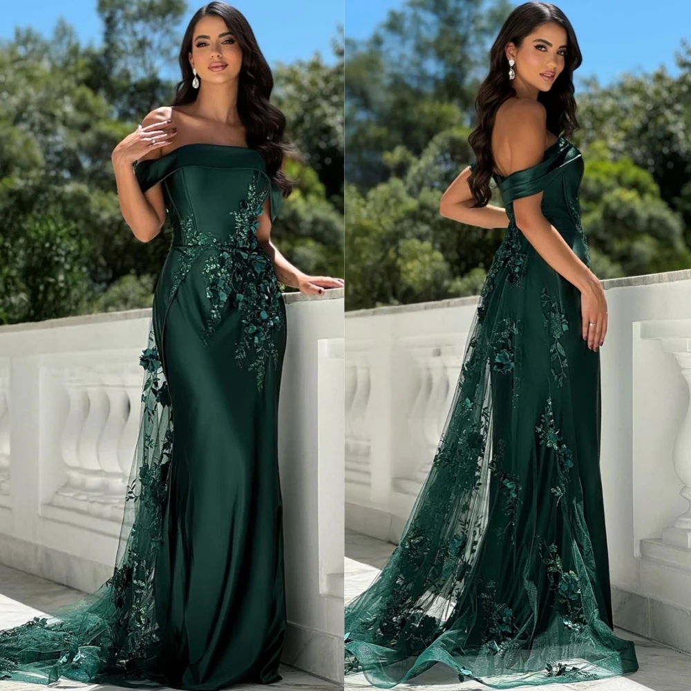 Aangepaste temperament satijnen avondjurk delicate boothals zeemeermin homecoming jurk moderne kralen speciale gelegenheid jassen