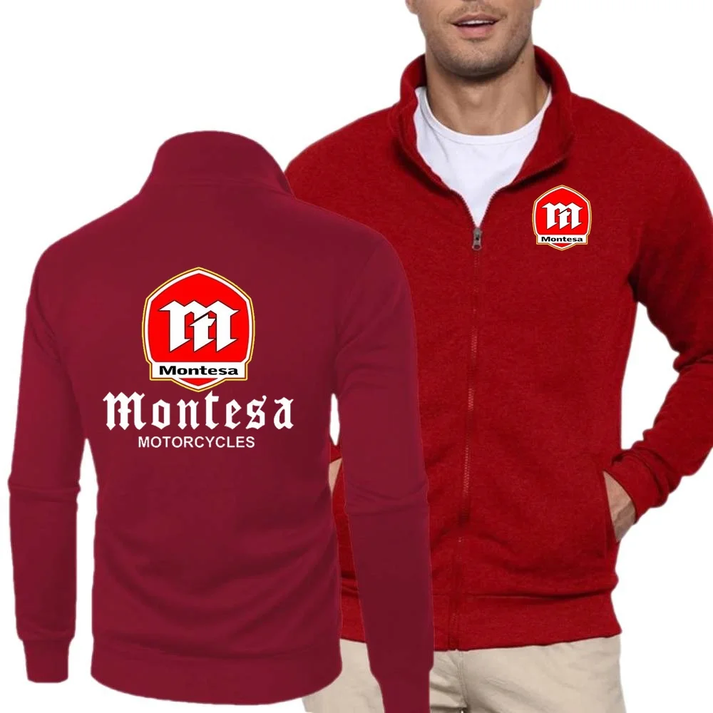 Montesa motocicleta moletom à prova de vento gola sportwear zip outwear entusiastas ao ar livre jaqueta masculina casaco juventude streetwear