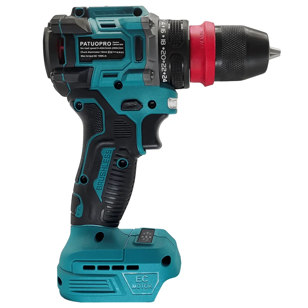 10mm New 2In1 Rechargeable Electric Screwdriver Cordless Drill Lithium Battery Multifunctional Power Tool For Makita 18V Battery