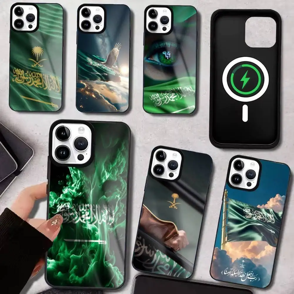 

Al-Alam Kingdom Of Saudi Arabia Flag Phone Case For iPhone17,16,15,14,13,12,11 Plus,Pro Max, New Magnetic Wireless Charging
