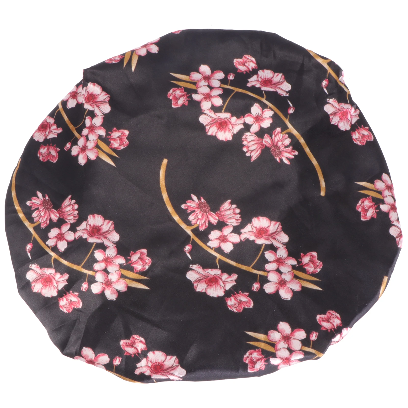 

1pc Women'S Sleep Hat Elastic Comfortable Head Wrap For Bathing Satin Cap Face Washing Hair Care Round Cap Gift
