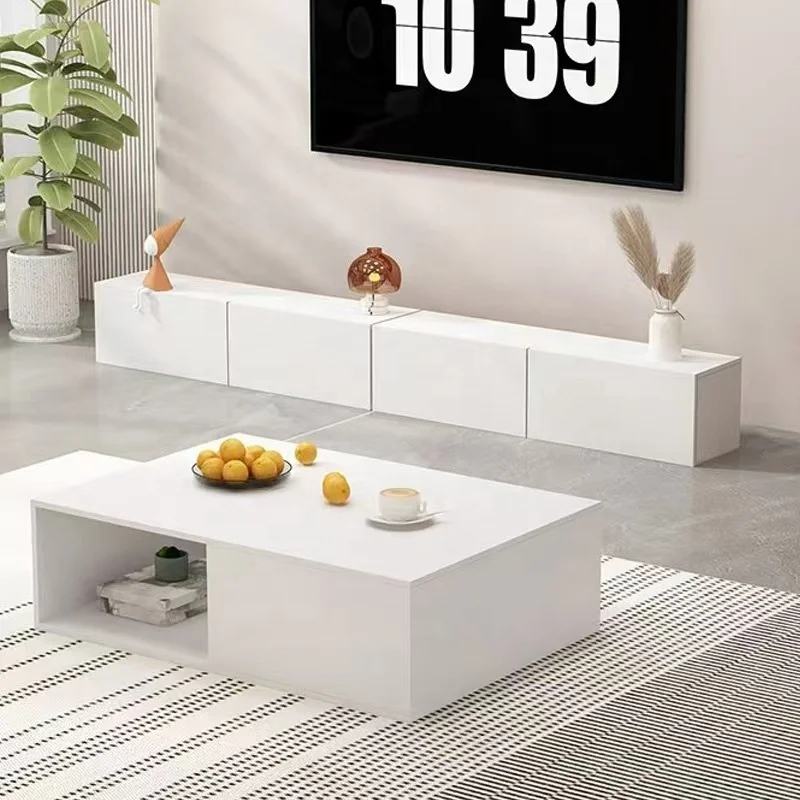 

*/-*2025 Direct Sale Cheap Modern White Tv Stand With Large Capacity Solid Wooden Planks Tv Cabinet Furniture