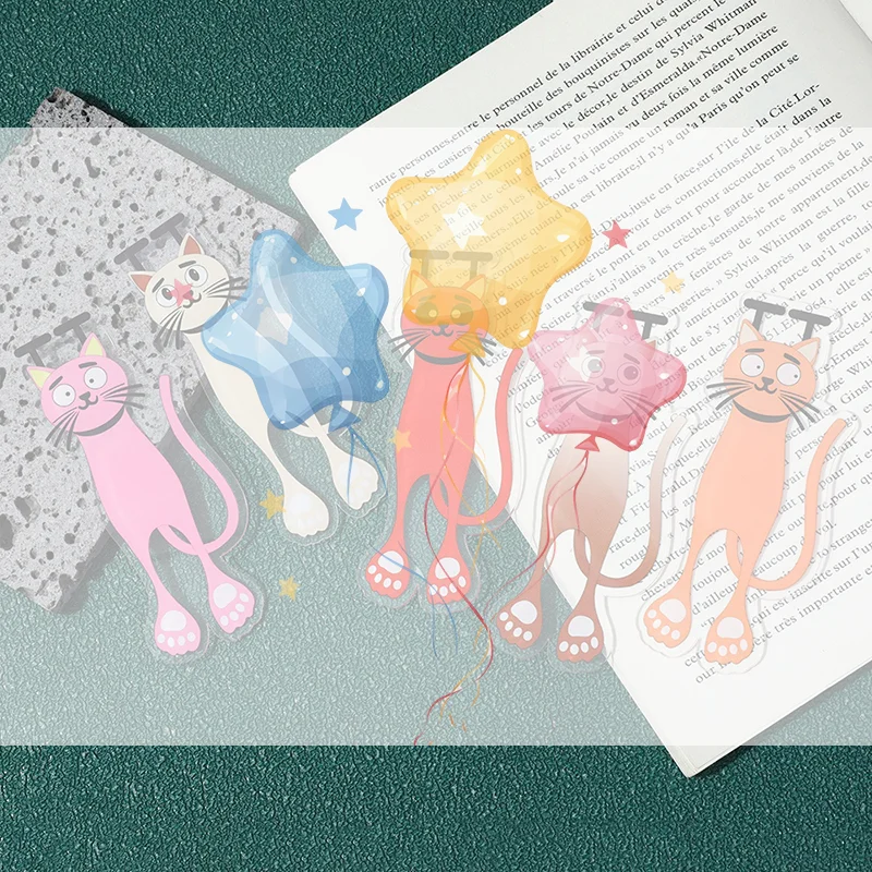 1PCS Kawaii Black Cat Bookmarks For Books 3D Plastic Stereo Animal Book Mark For Student Teacher's Gifts Creative Stationery